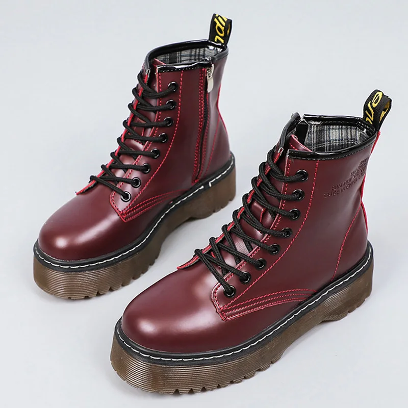 Hot Women Boots For Martin Boots Platform Shoes Women Winter Boots Motorcycle Shoes Zipper Ankle Boots For Women Booties
