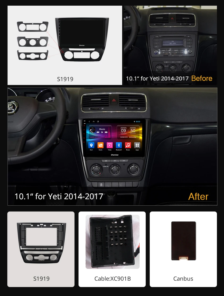 Ownice 10 1 &quotAndroid 9 0 Восьмиядерный автомобильный DVD радио плеер для Skoda Yeti 2014 2015 2017 k3 k5