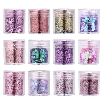 

Nail Sequins Eye-catching Colorful Pretty Stickers Chips Glitter for DIY Salon Home