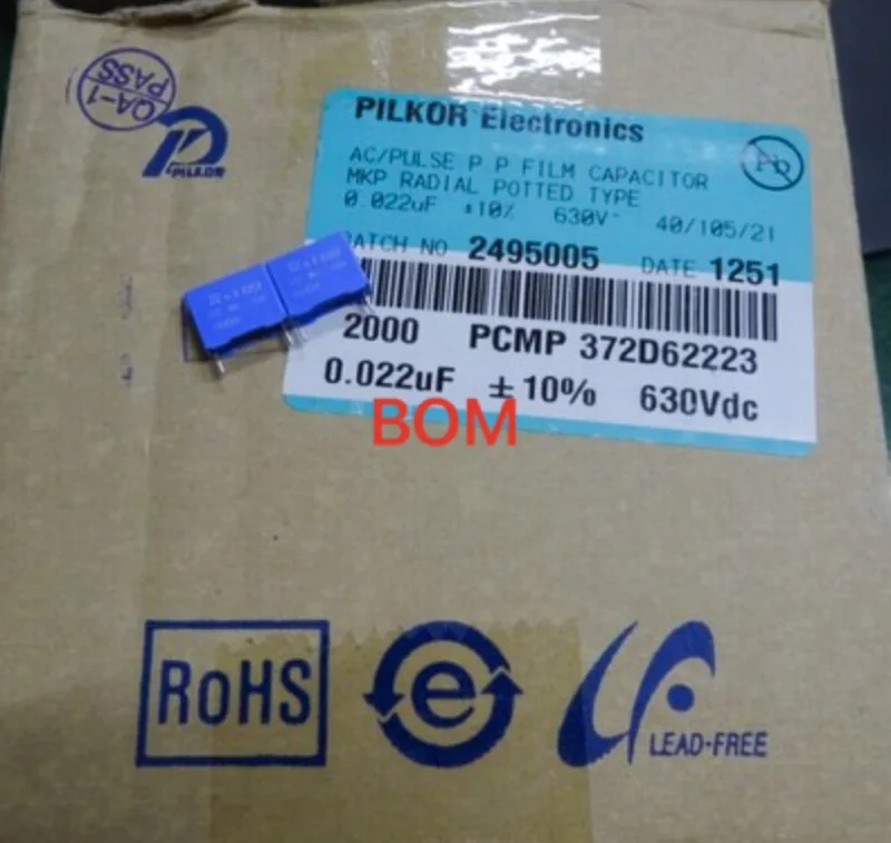 20 шт. конденсаторы PILKOR MKP372 0 022 мкФ/630v P10MM 68NF 47NF 15 мкФ 450V 22 PCMP 372 1 630V P15MM 104 684 V 500v 824 |