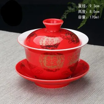 

Hand Painted Rich Fish Ceramic Porcelain Gaiwan Chinese Teaset Tea Set Handmade Teaware Tureen Sancai Tea Cup Pu'er Kettle