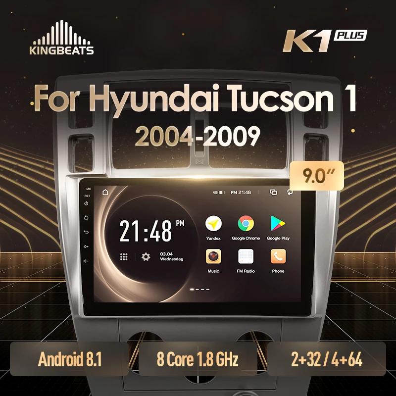 KingBeats штатное головное устройство Hyundai Tucson 1 2004 2005 2009 GPS Android 8.1 автомагнитола на андроид магнитола для Хендай Туксон 1 автомобильная мультимедиа Octa Core 8 core*1.8G DDR4 2G ROM 32G RAM / 4+64G