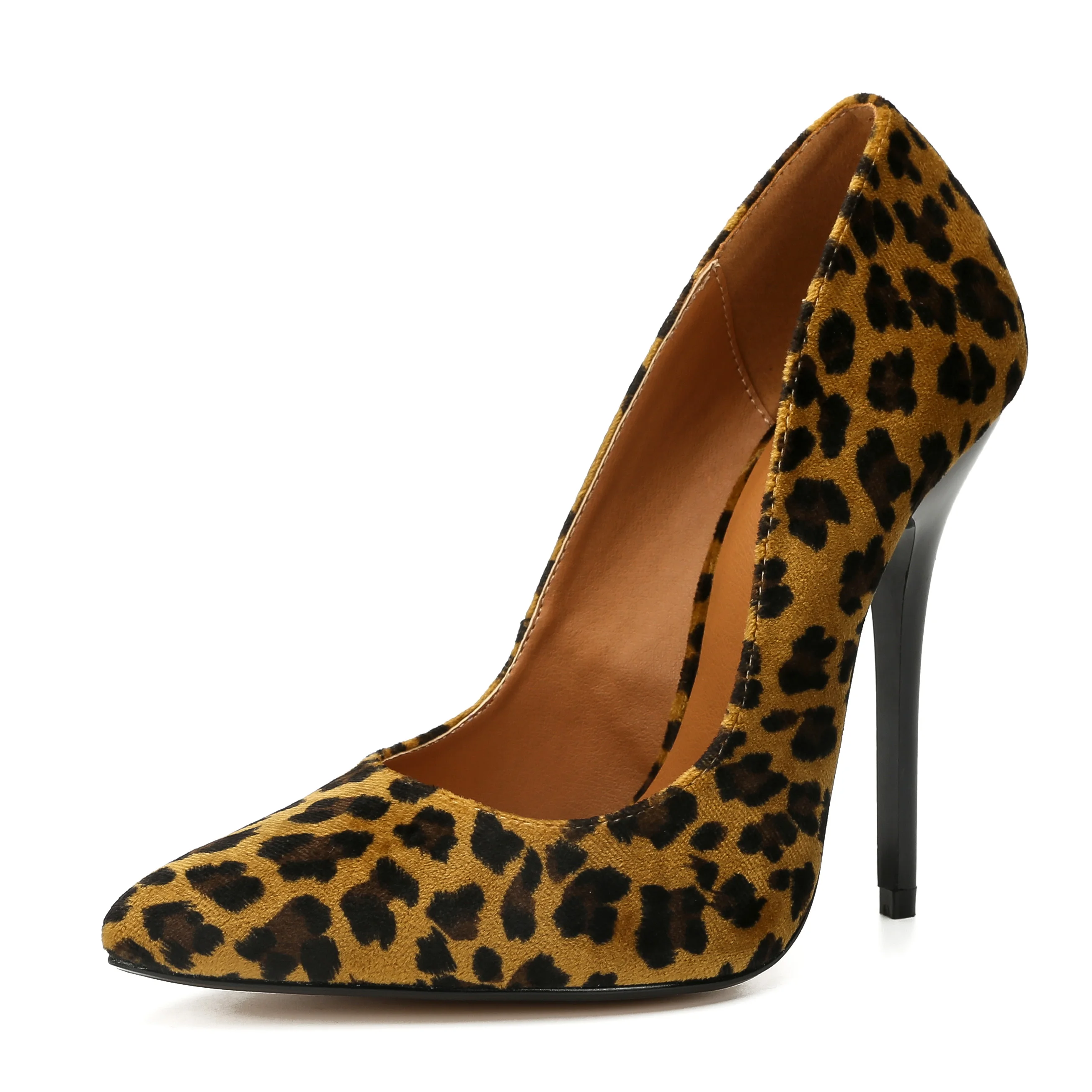 LLXF/Большие размеры: 45, 46, 47, 48, 49; zapatos mujer; женские красные модельные туфли на тонком металлическом каблуке 14 см; Pantent; кожаные туфли-лодочки с острым носком для костюмированной вечеринки - Цвет: Leopard Print