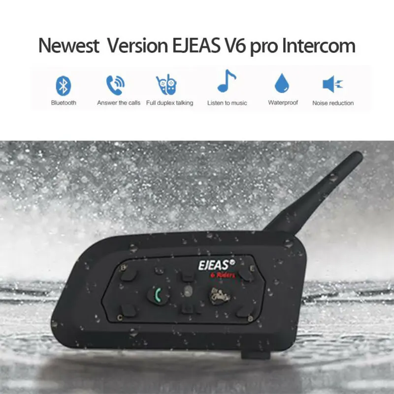 V6 Pro Bluetooth домофон шлем Walkie Talkie водонепроницаемый мотоцикл домофон для мотоцикла EJEAS