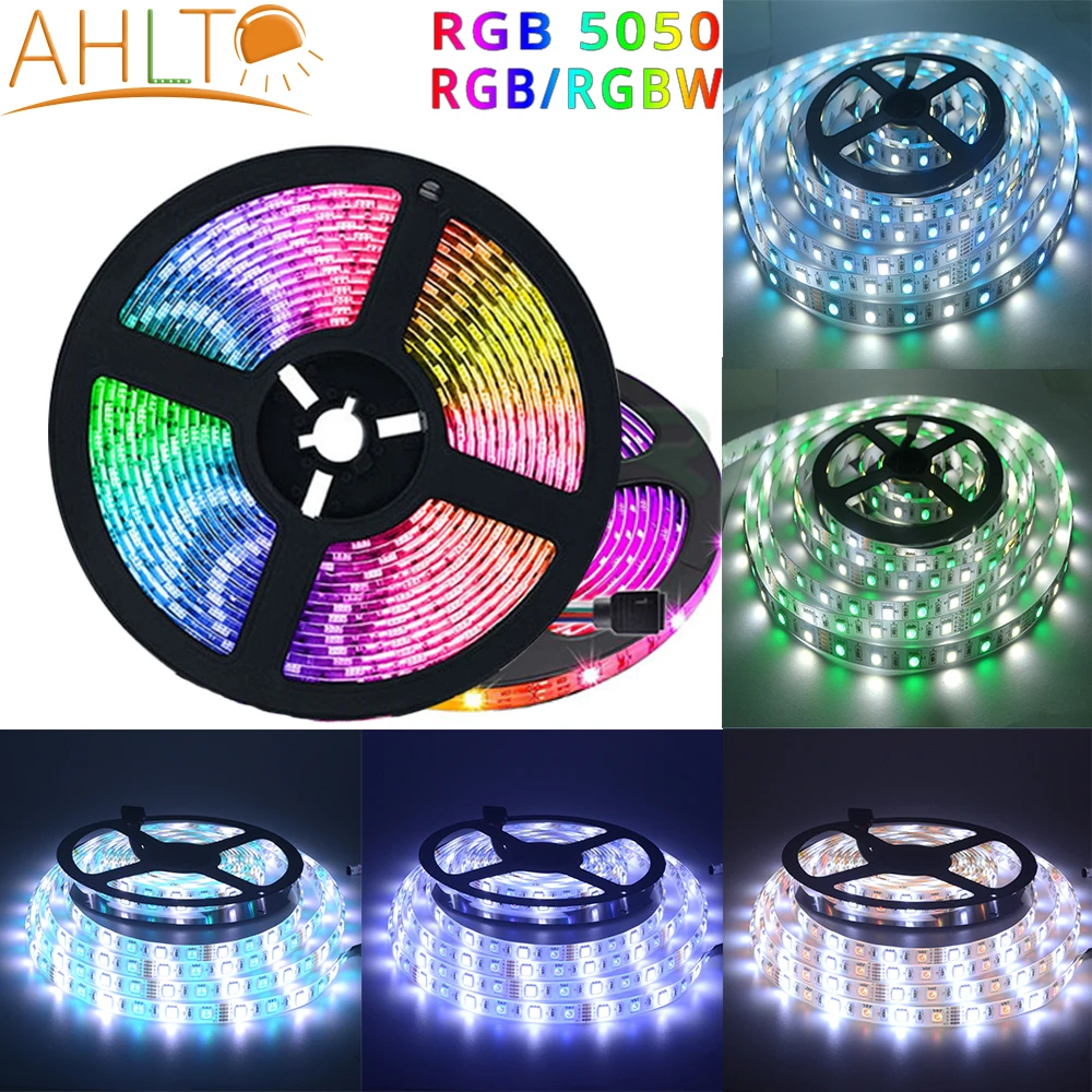 5 м/рулон светодиодные полосы 5050 RGB/RGBW DC12V гибкий Водонепроницаемый украшения дома