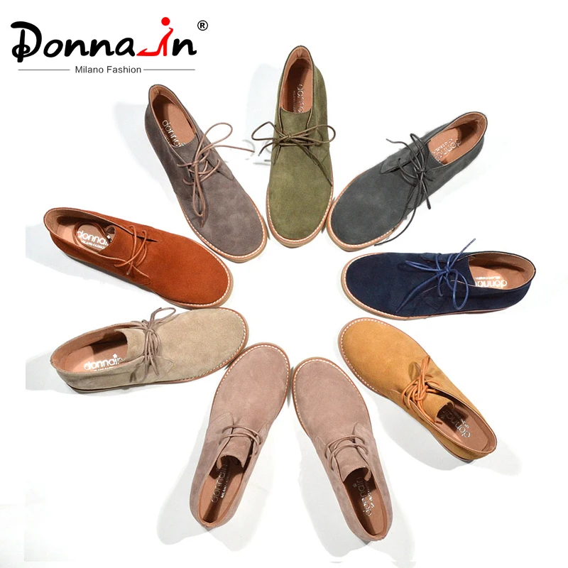 Comprar Donna in botines de mujer Martin botas zapatos de cuero genuino zapatos planos casuales mujer 2019 otoño encaje hasta las señoras de talla grande