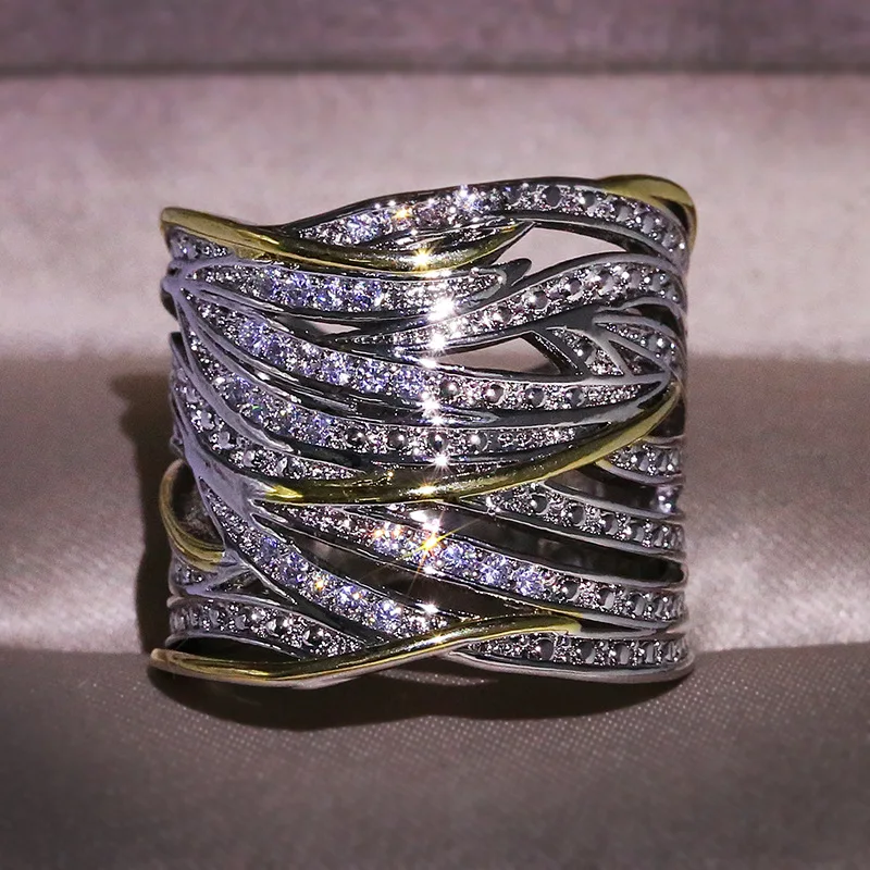 Новые модные кольца для Женская циркониевая свадебное обручальное кольцо ювелирные изделия обещают женские кольца для помолвки
