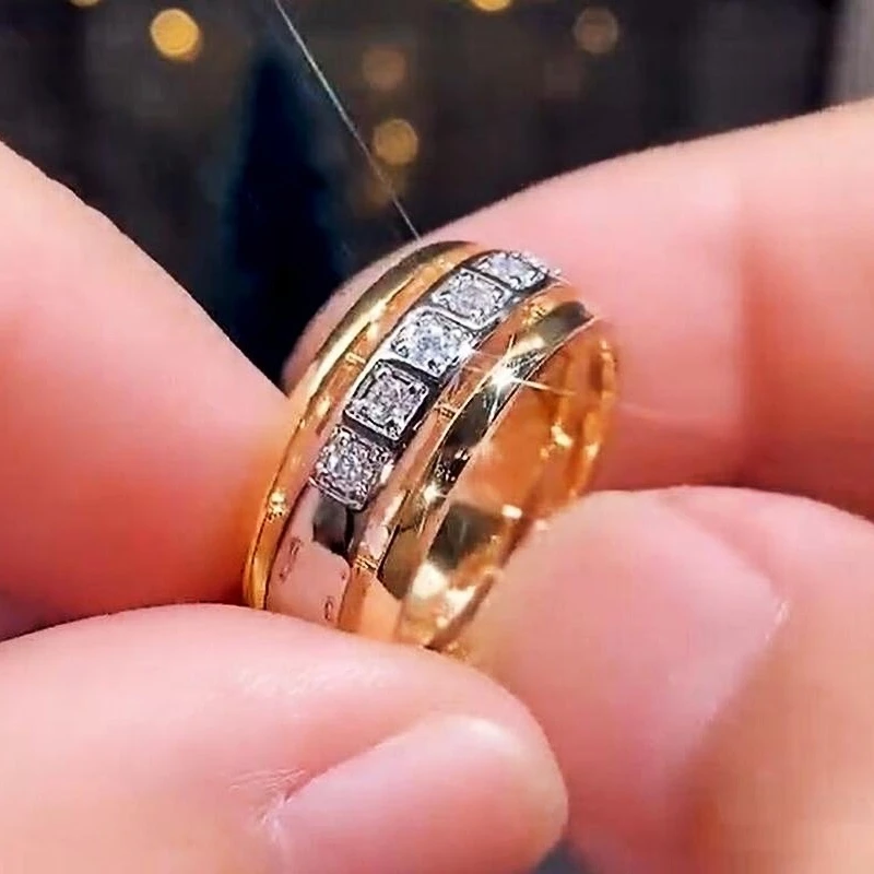 Female Wedding Bands Two Tone Design Engagement Ceremony Jewelry Accessories wedding rings womens ring jewelry rings ring jewelry For CAOSHI