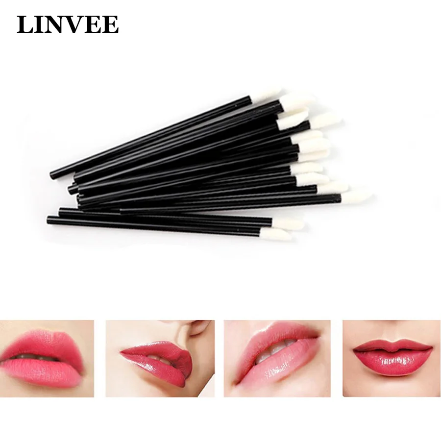 LINVEE 100/150 шт Кисть для губной Помады Глянцевая губная глазурь кисть для помады легко носить с собой без ворса ватные палочки модная косметика