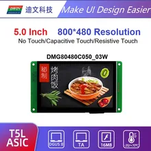 

DWIN TFT LCD Display, 5 Inch 800*480 Arduino HMI Smart Touch Panel TN Screen CTP,Commercial Grades UART Module,DMG80480C050_03