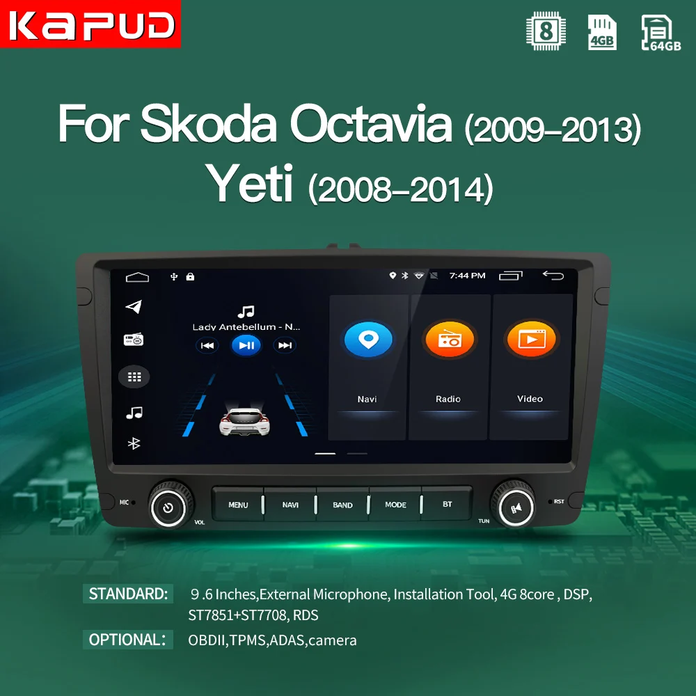 Kapud Android 10.0 Car Radio GPS Multimedia Player 9.6
