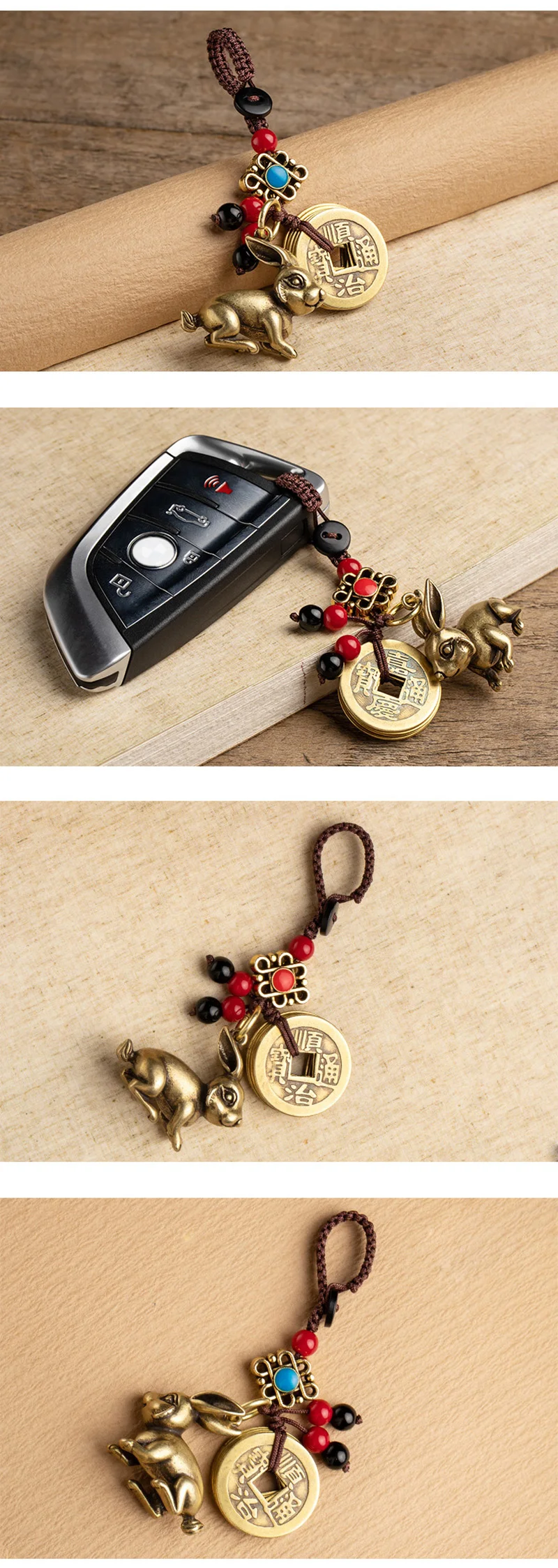 rabbit rope keychain brass (8)