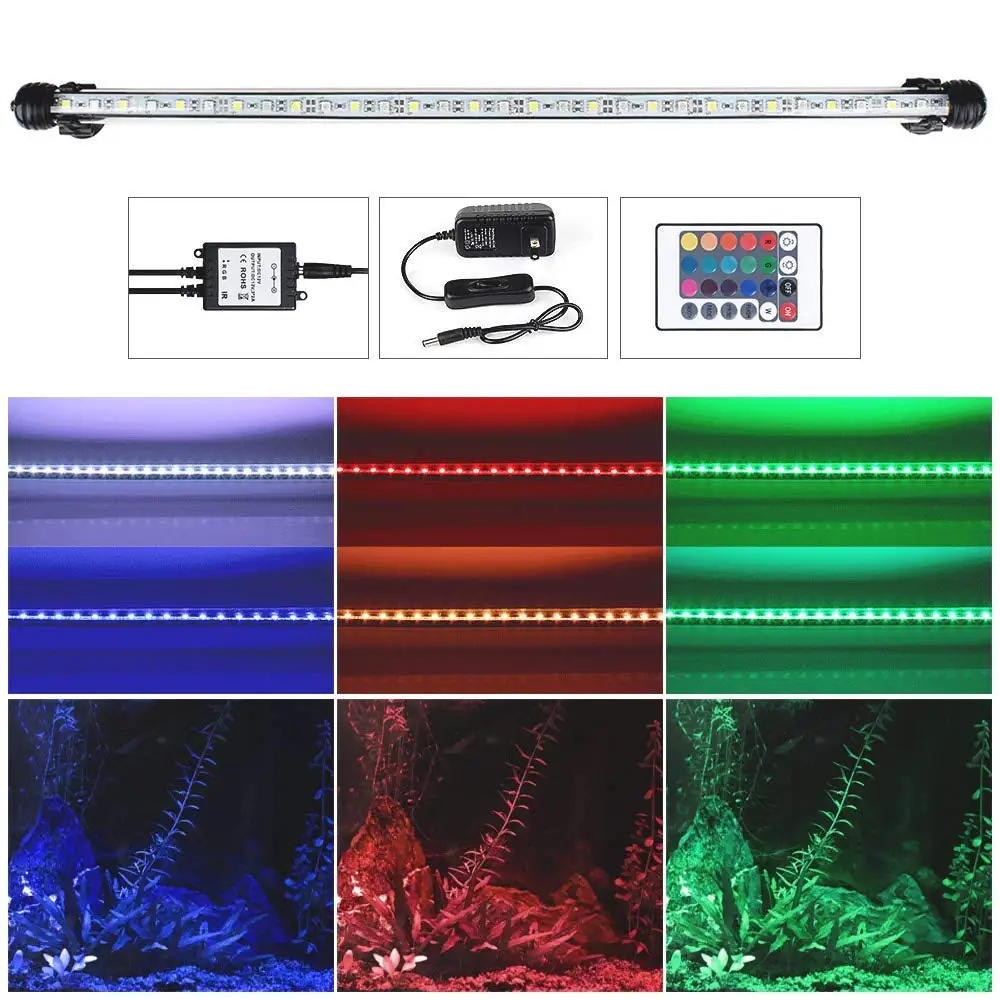 Aquarium Fish Tank Led Light Rgb Colorful Underwater Submersible Light Bar Waterproof 5050 Smd