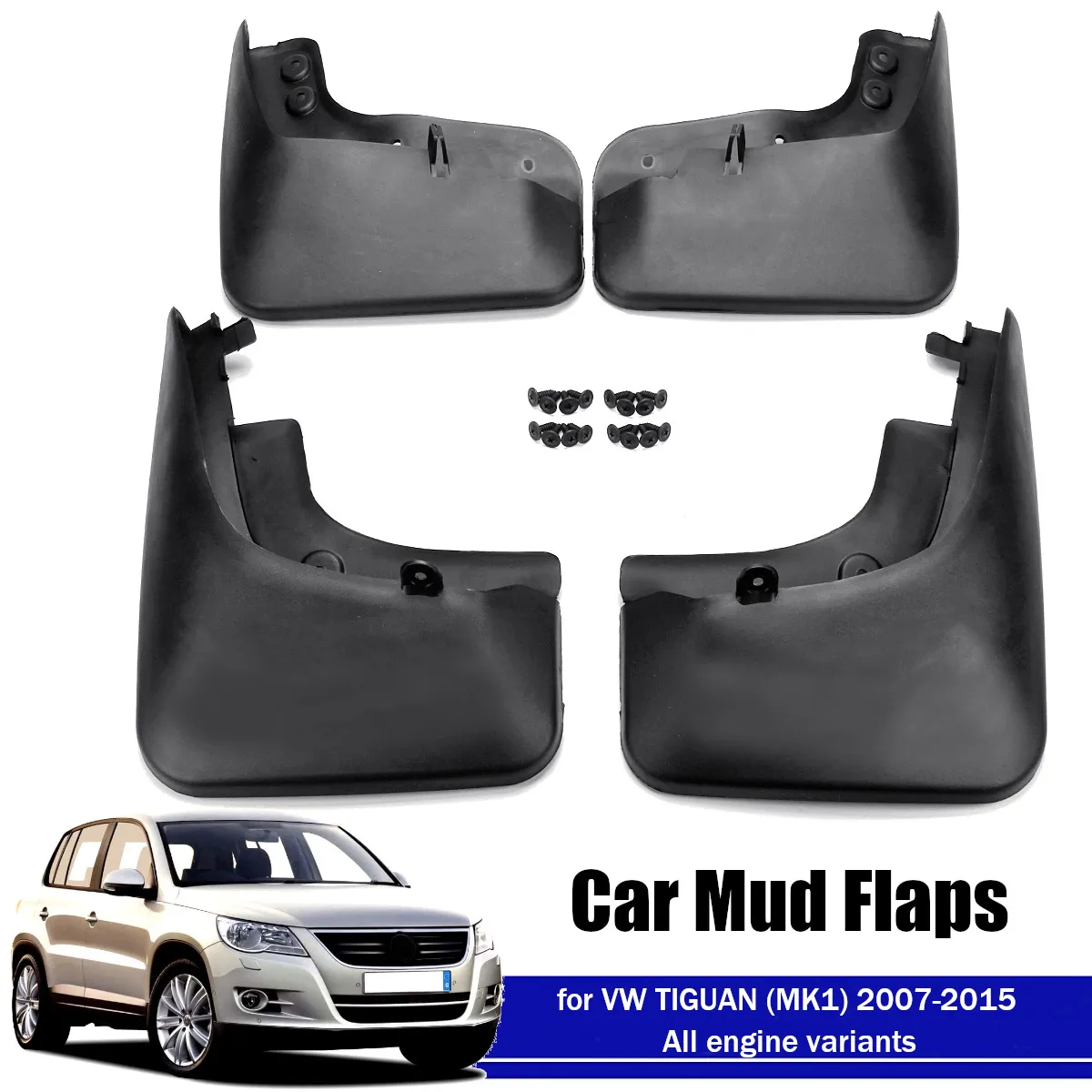 

4Pcs Car Front Rear for Fender Flares Splash Guards Mud Flaps Mudguards for VW Tiguan 2008-2015