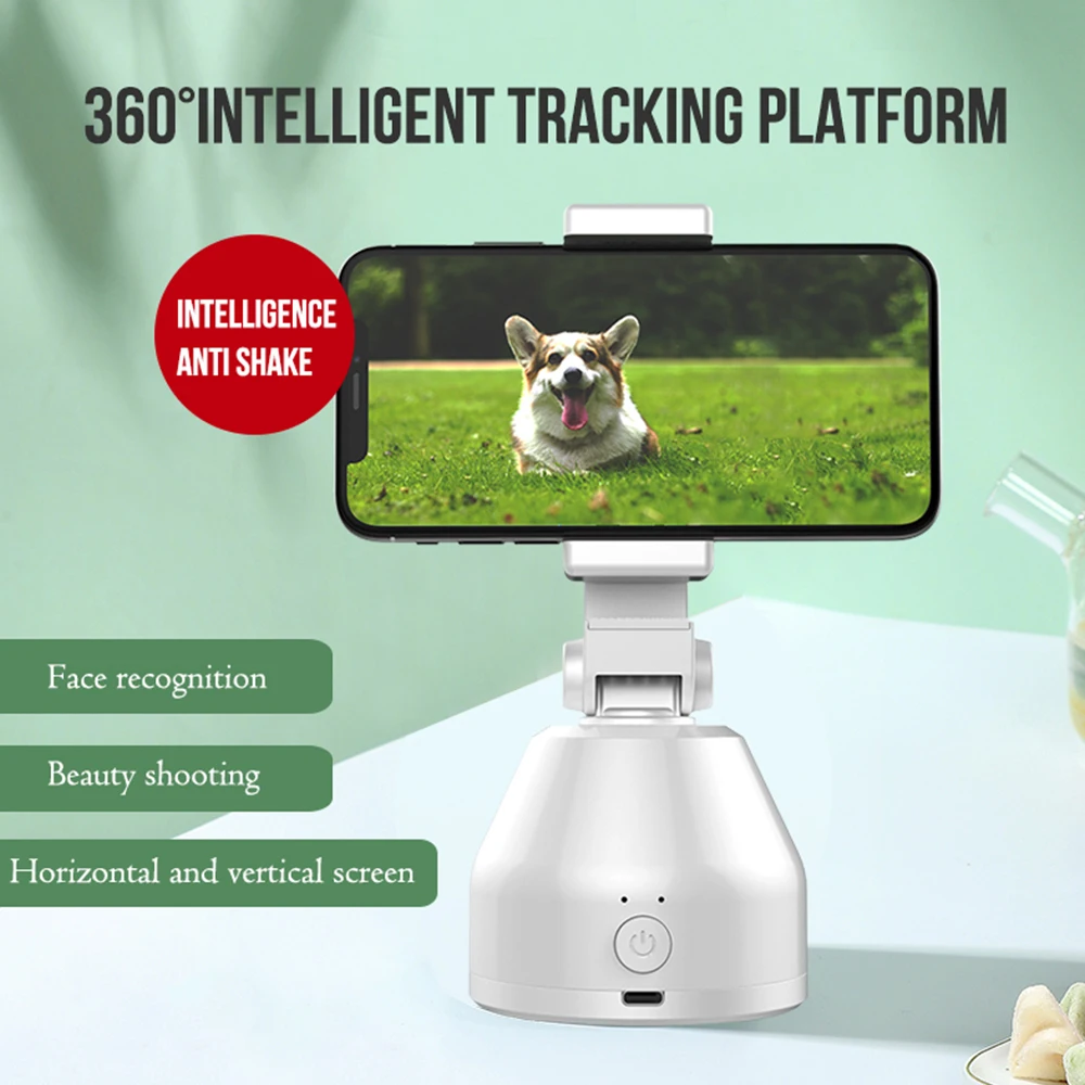

Smart Gimbal Bluetooth Selfie Stick Tracking Holder 360 Degree Rotation Auto Face Tracking Smartphone Vlog Shooting Phone Holder