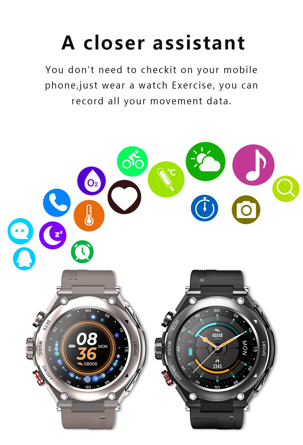 T92 Smart Watch Men 2021 Bluetooth Call Play Music HiFi TWS Earphone Custom Dial Temperature Monitor Smartwatch For Android Ios
