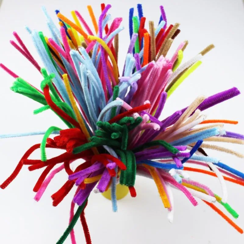 99pcs 30cm Chenille Stems Pipe Cleaners Plush Tinsel Wired Sticks Kids Toys Wedding Party Decoration DIY Handmade Craft Supplie