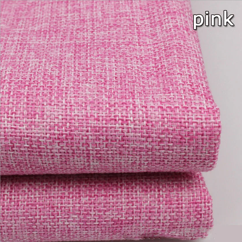 pink 50*145 см 1* шт сплошной цвет винтажная Мешковина льняная ткань для ручного шитья DIY Ручная работа наволочка чехол для дивана - Цвет: pink