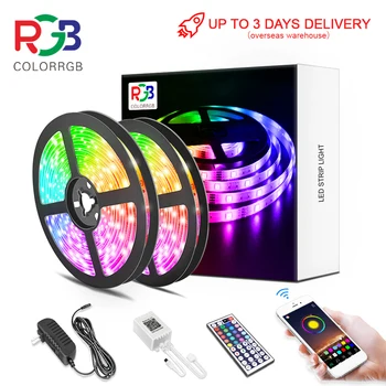 

Bluetooth LED Strip Lights 5M/10M RGB 5050 SMD Flexible Ribbon Waterproof RGB LED Light Tape Diode DC 12V Bluetooth Control