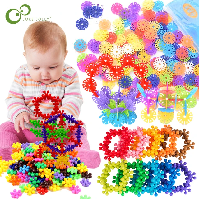 200Pcs/130Pcs 3D Puzzle Jigsaw Plastic Snowflake Building Building Model Puzzle Educational Intelligence Toys For Kids GYH 1