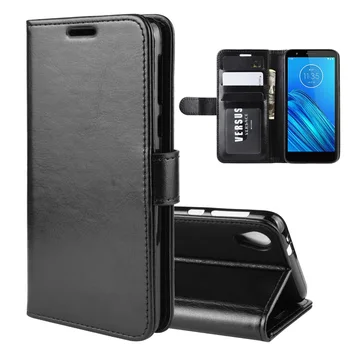 

30pcs/lot free shipping R64 Wallet Leather Stand PU+TPU Cover with card slot For Motorola MOTO E6 for MOTO One Zoom