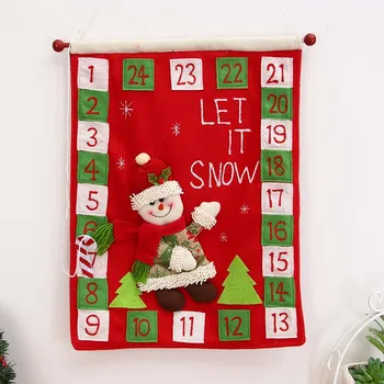 

Christmas Felt Advent Calendar Countdown to Christmas Party Homemade Decoration for home New Year Santa Claus Hanging Ornaments