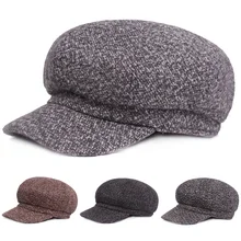 Мужская зимняя теплая берет шляпа в стиле Гэтсби Классическая Кепка кэжуал таксиста вождения шляпы для гольфа