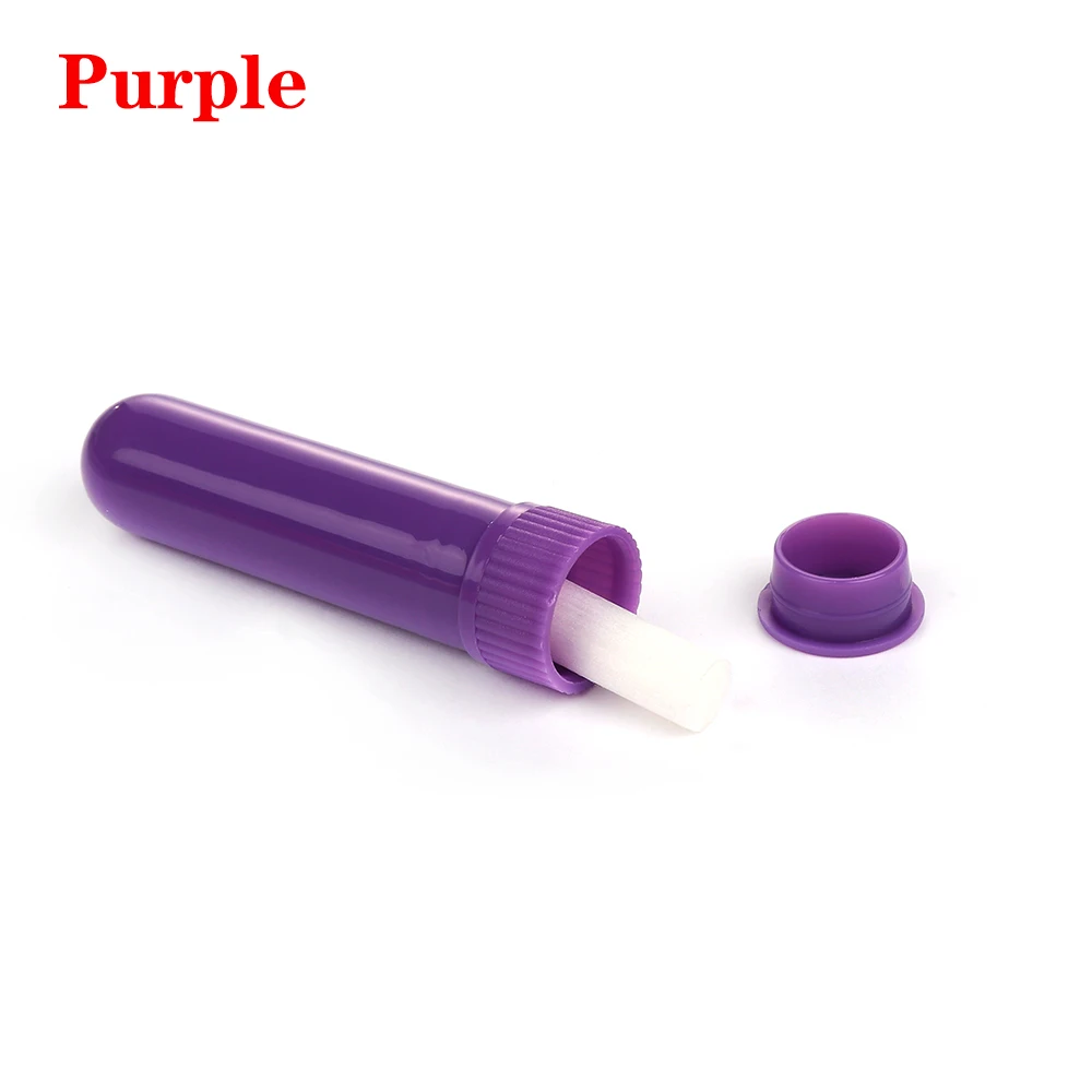 purple 6/12 шт Новые эфирные масла Ароматерапия пустые диффузоры Пустые контейнеры для носовых ингаляторов тюбики, контейнер с фитилями 10 цветов на выбор - Цвет: purple