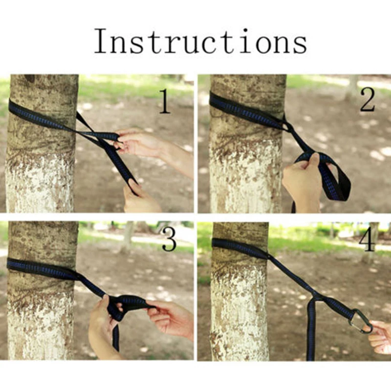 

Swing Hammock Tree Hanging Kit Straps Hooks Carabiner Garden Swing Fittings