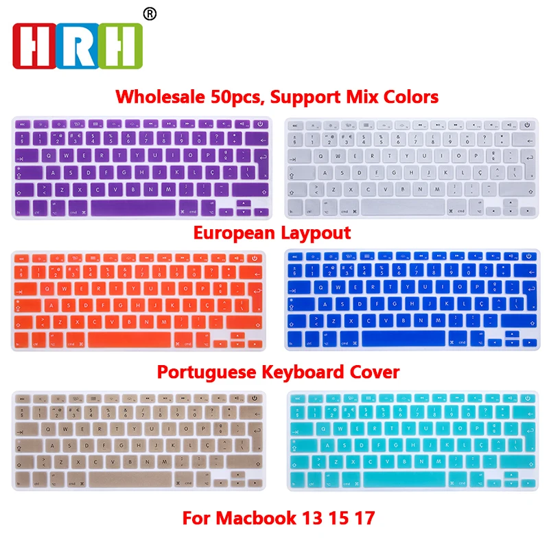 Hrh Wholesale 50pcs Portuguese Silicone Keyboard Cover Skin Keyboard