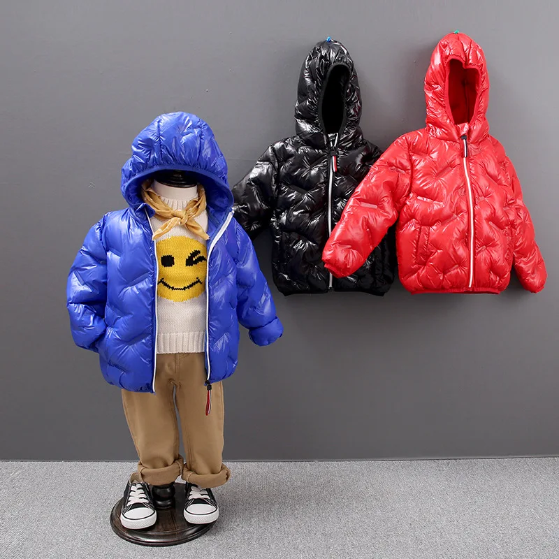 

Kids Snowsuits Winter White Duck Down Jacket Girls 2- 9 Years Fashion Hooded Outerwear Children Bubble Coat Boys Coats Clothes