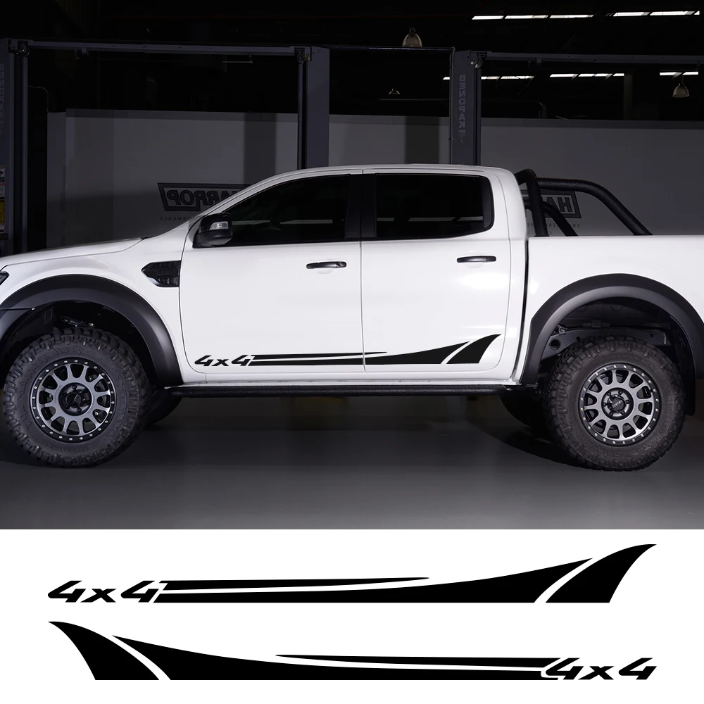 2 шт. автомобильный боковой двери юбка виниловая 4x4 наклейки для Ford Ranger Raptor Isuzu Dma