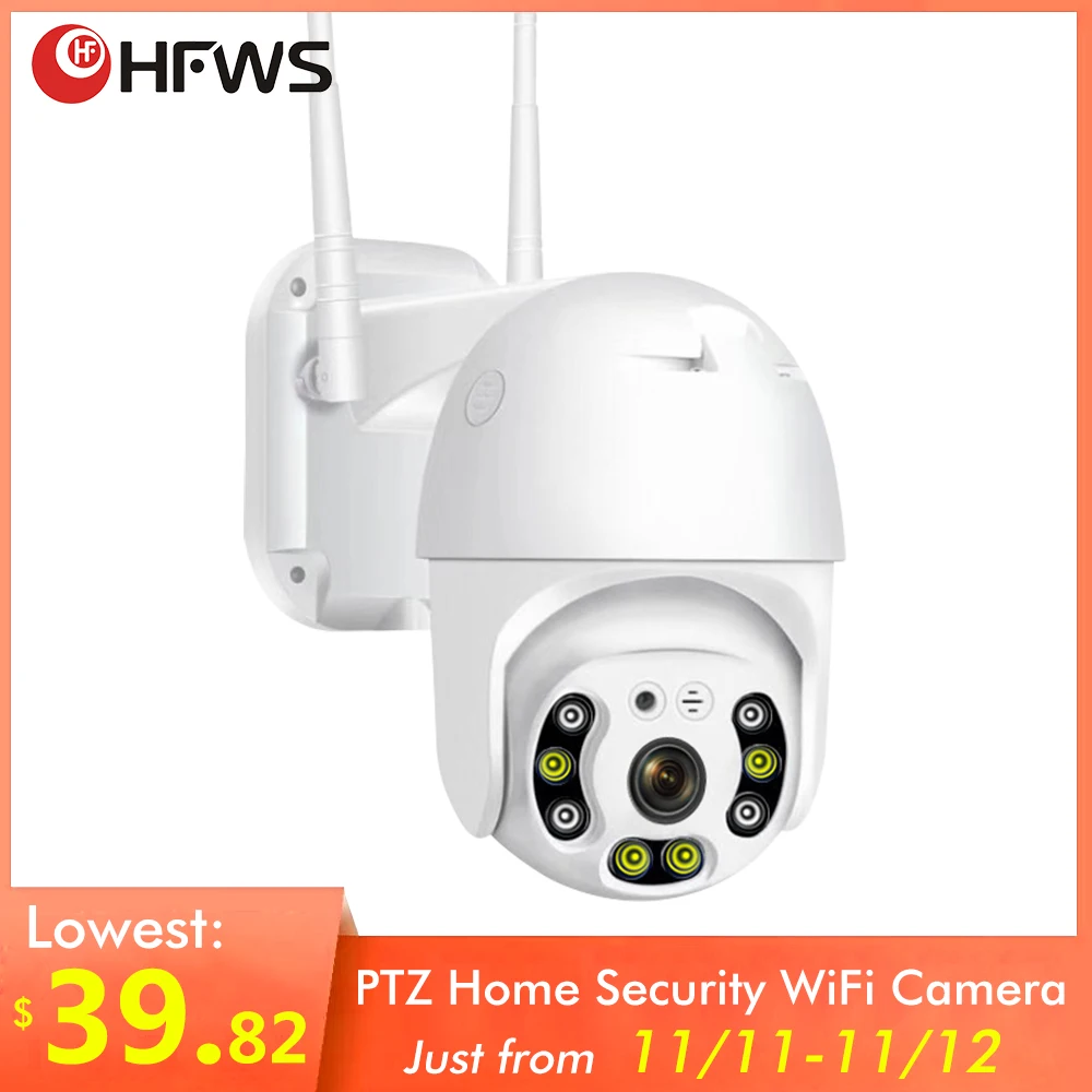 

HFWS 1080P PTZ IP Camera WiFi 360 Outdoor Two-way Audio AI Human Detect Wireless CCTV Camera IR Light Security Surveillance