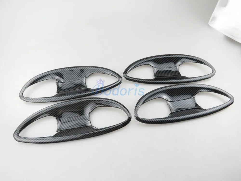 Для Toyota Corolla 2013 углеродное волокно цветные дверные ручки Крышка чаши вставка отделка автомобиля аксессуары для укладки - Цвет: handle bowls