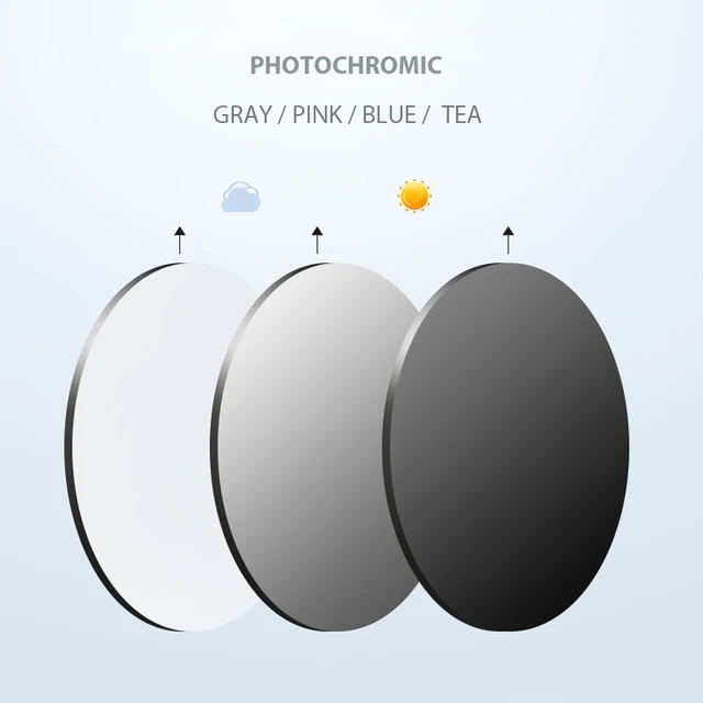  - Photochromic Lens Gray Brown Pink Blue Series 1.56 1.61 1.67 Optical Prescription Glasses Lenses For Myopia Hyperopia UV400