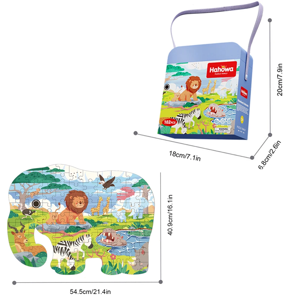 Hahowa Elephant Jigsaw Puzzle Animal Shaped Lion Puzzles For Kids Children 3 Years Games Educational Toys Child Birthday Gift 4