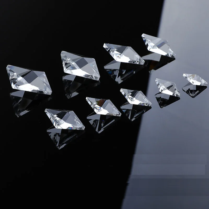 14/16/18/20/22mm Crystal Loose Square Beads Pendant Prisms Lamp Lighting Chandelier Part Hanging Home Decor 10pcs crystal beads chandelier crystal drops