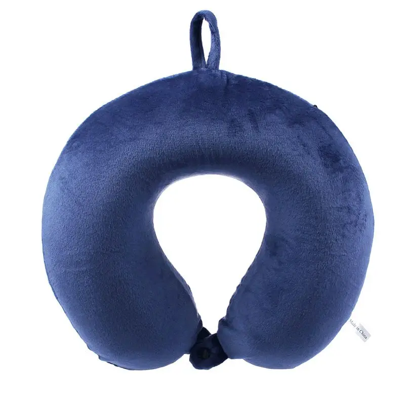 8Home Textile U-Shape Pillows Plain Color Super Soft Slow Rebound Memory Foam Pillow Neck Air Travel Pillows Living Room CM - Цвет: Синий