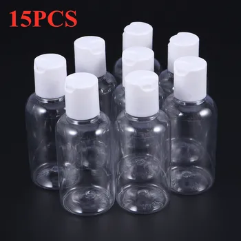 

15pcs 75ml Press Bottles Refillable Bottle Press Cap Storage Container Travel Bottle For Shampoo Cream Lotion (Random Cap Color)