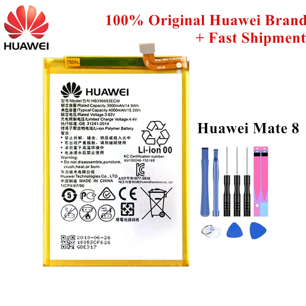 Батарея HB396693ECW для huawei Коврики 8 Коврики 8 NXT-AL10 NXT-TL00 NXT-CL00 NXT-DL00 3900/4000 мАч литий-полимерный Аккумулятор Akku емкостью+ инструмент