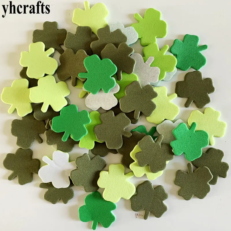 40PCS clover 1 пакет/УП. Наклейки в форме снежинок из пенопласта домашние работы ручной работы X'mas ремесла Ранние развивающие игрушки DIY креативные игрушки Crafty - Цвет: 40PCS clover