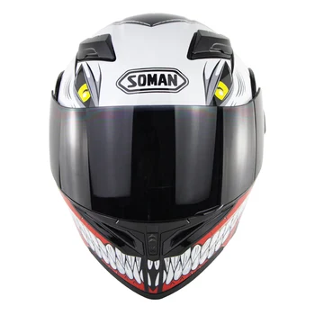 

Original Full Face Motorcycle Flip up Dual Visors Helmet+K5 Multi Lens casco capacete moto Helmets Dot/GB Approved Soman SM-X5