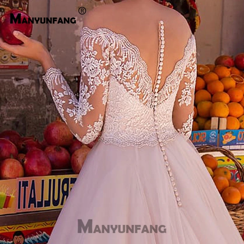 Сексуальное свадебное платье с глубоким v-образным вырезом Abito Sposa Illusion, с длинным рукавом, с открытыми плечами, брюидсюркен пояс с кристаллами простое свадебное платье