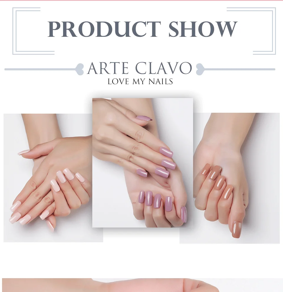 Arte Clavo 15ml Brown Coffee Color UV Gel For Nail Gel Nail Polish Varnish Hybrid Glitter Decoration Base Top Coat Set