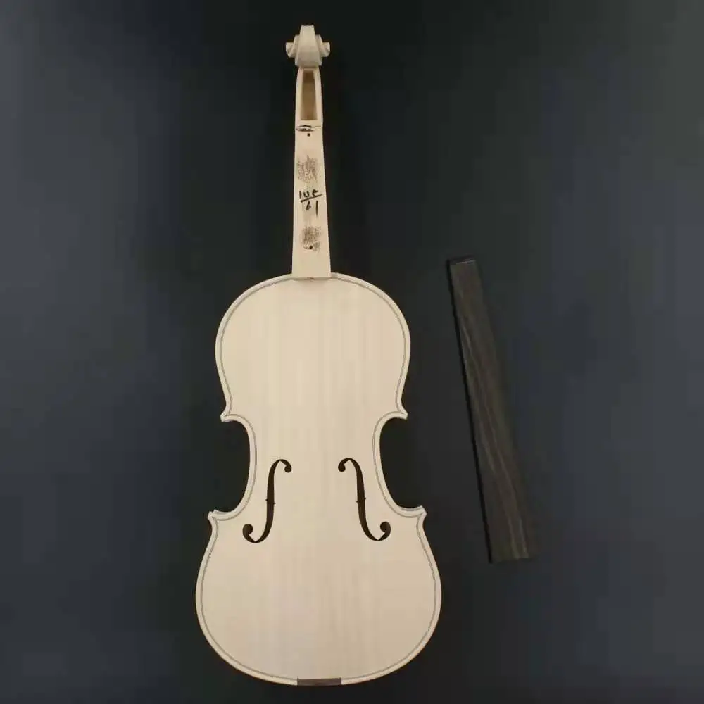 DIY Unfinished Blank Violin Kit Natural Solid Wood Acoustic Fiddle with EQ Spruce Top Maple Back Neck Ebony jujube accessories