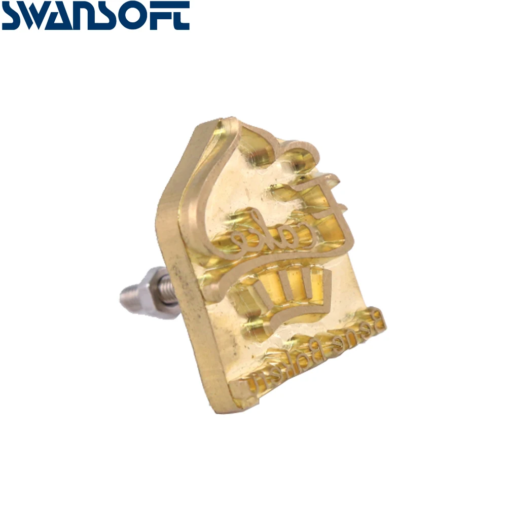 Штамп SWANSOFT с логотипом на заказ медный латунный штамп деревянный кожаный