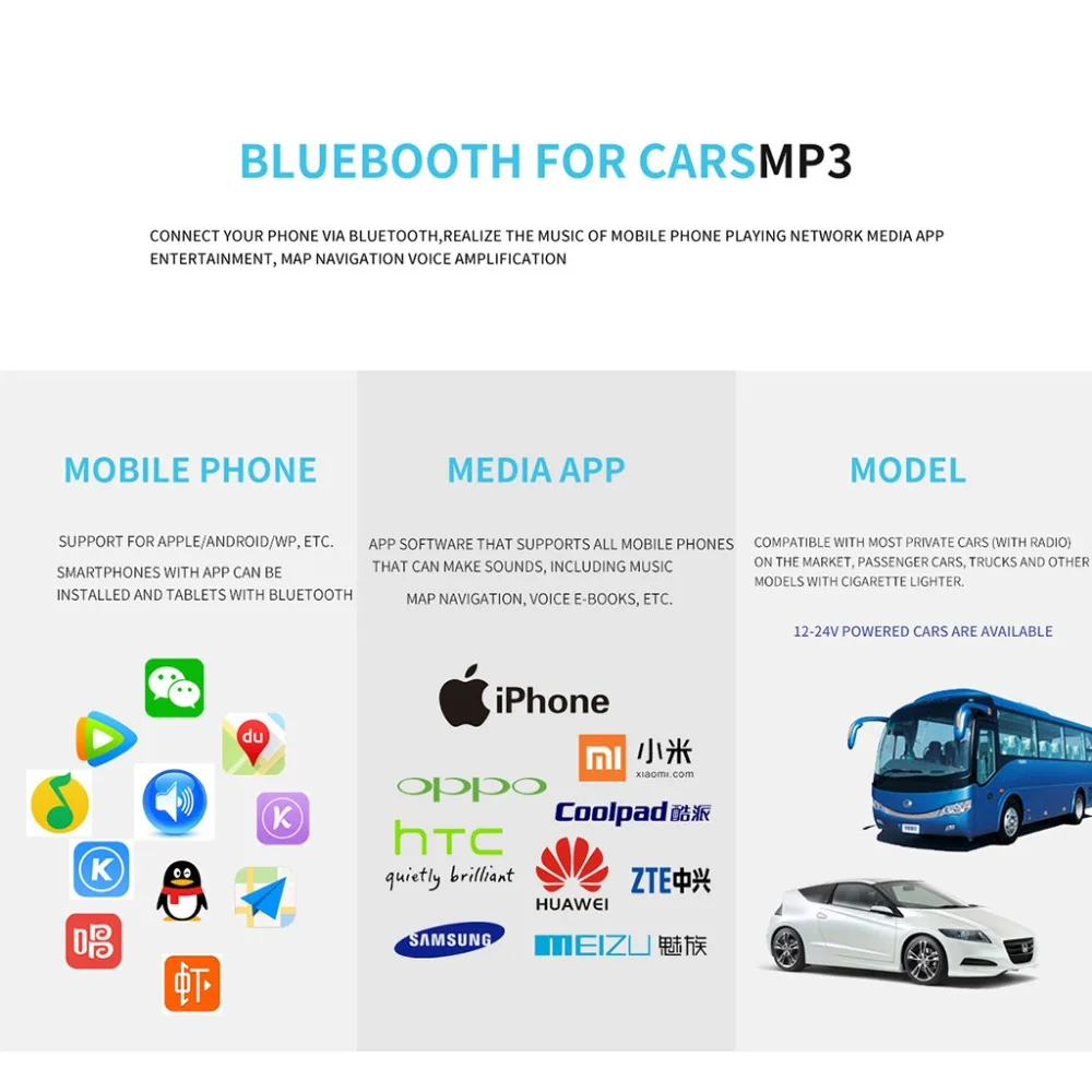 Автомобильное зарядное устройство с двумя usb-разъемами, Bluetooth, fm-передатчик, mp3-плеер, радио, адаптер, комплект