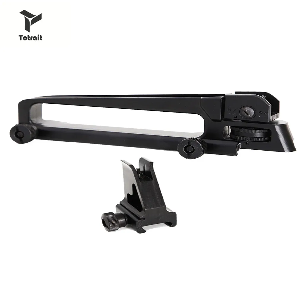 

Totrait LOW Profile Detachable Adjustable Carry Handle Quick Release mount with Aperture A2 front rear sight for Tactical M4 M16
