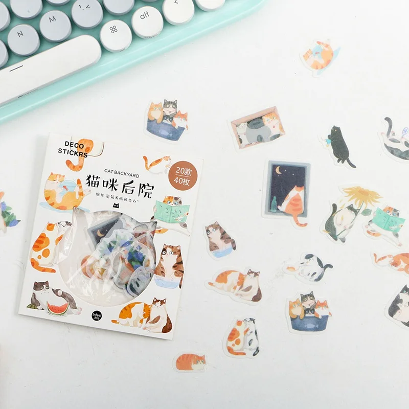 40 шт./упак. Kawaii Cat животное хомяк Дневник Журнал наклейки в форме собак Скрапбукинг Бумага милые канцелярские принадлежности альбом для вырезок расходные материалы