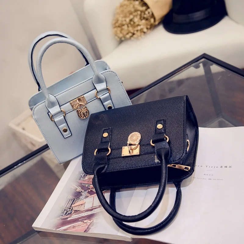 

2018 New Style Trend WOMEN'S Bag Sweet Ladies' round Lock Texture Stereo Type Bag Shoulder Bag Over-the-shoulder Bag Handbag